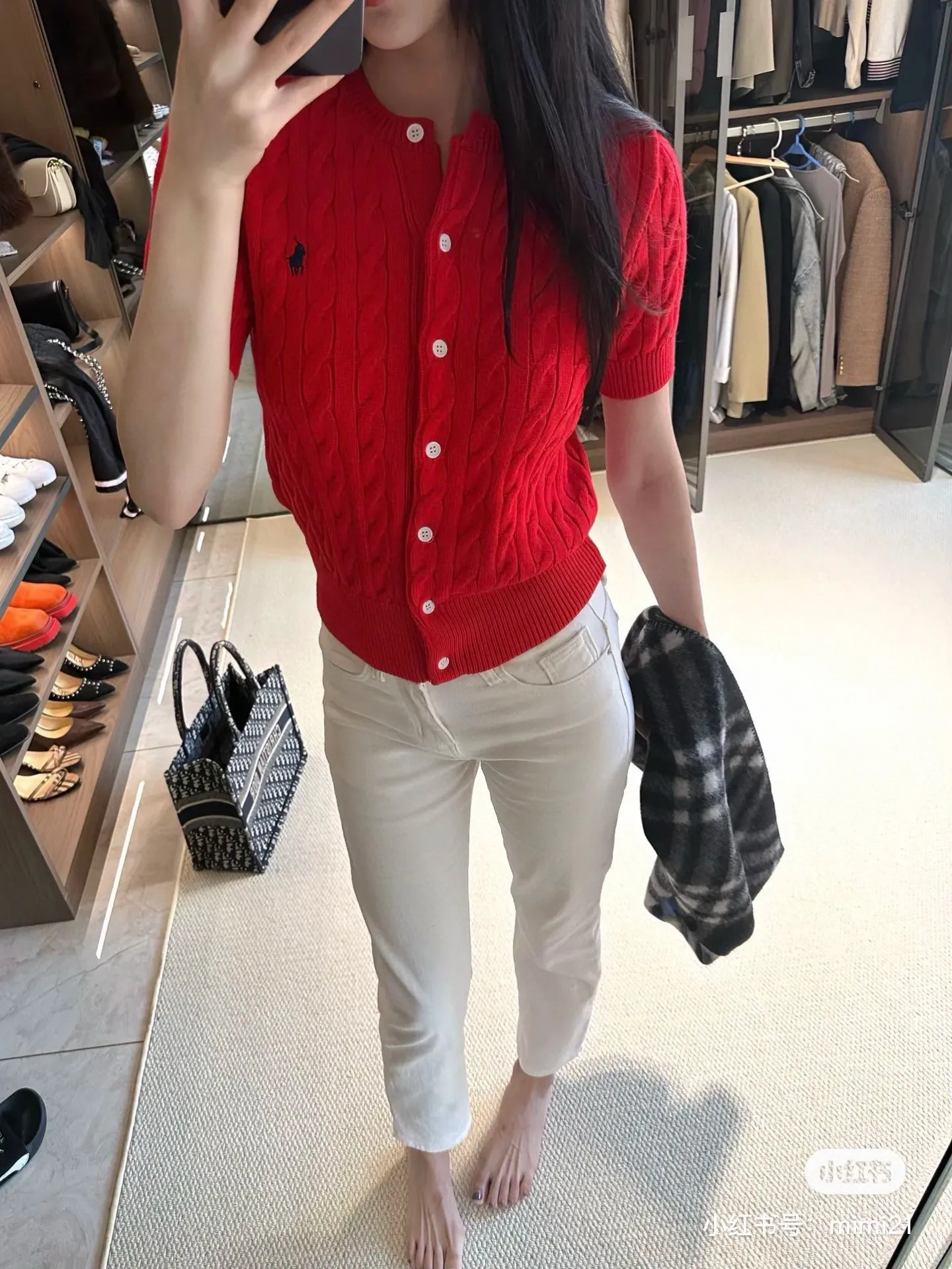 🅿️138 L19#Ralph Lauren•New cardigan embroidered short-sleeved sweater ✅✅✅Ready stock Focus on quality Feel free to compare Size: S M L